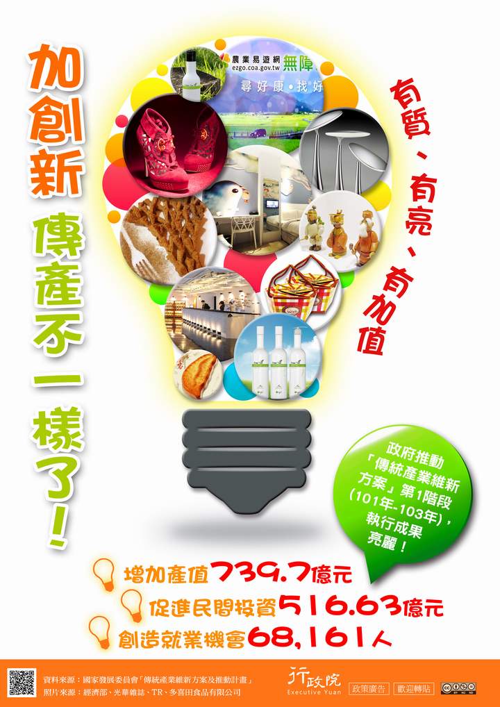 「加創新 傳產不一樣了 !」文宣廣告 