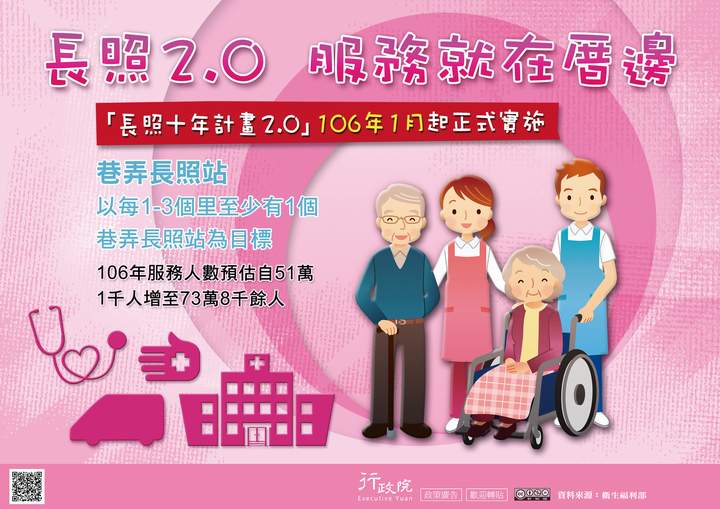 「長照2.0 服務就在厝邊」文宣廣告 